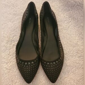 BCBGeneration Taloola Black Studded Pointed Flat Shoes